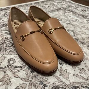 Never Worn-Sam Edelman Tan Leather Bit Loafers with Gold Hardware